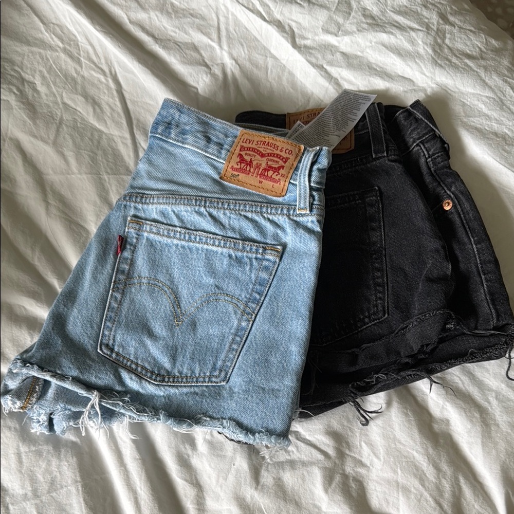 Levi's 501 Blue and Black Jean Shorts